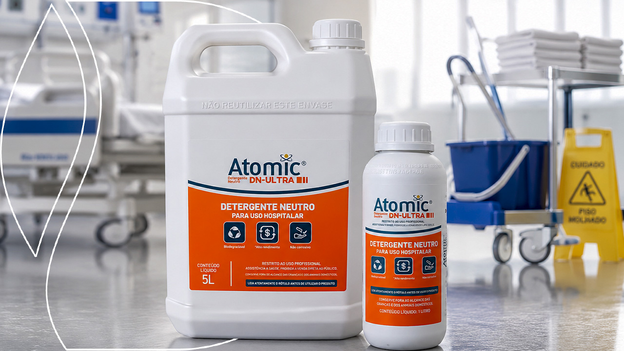 Máquinas de lavar de grande porte operando com produtos para lavanderia industrial de alta performance da DIOXIDE em uma lavanderia hospitalar.